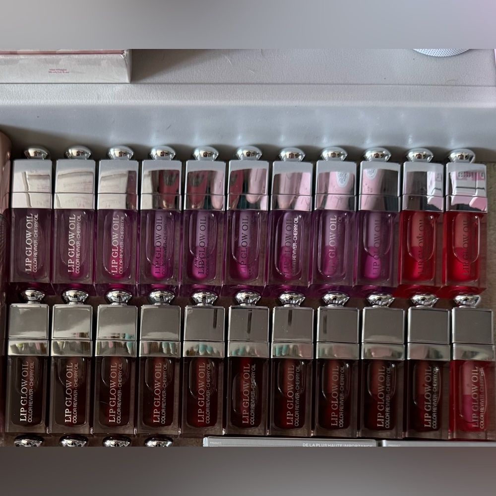 Dior Lip Glow Oil Lot - pink lavender, Poppy coral & red